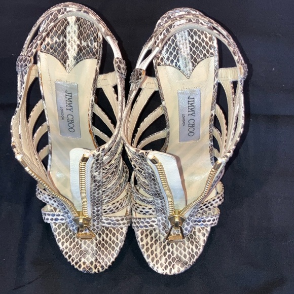 Jimmy Choo Glenys Snakeskin Heels - Picture 8 of 12